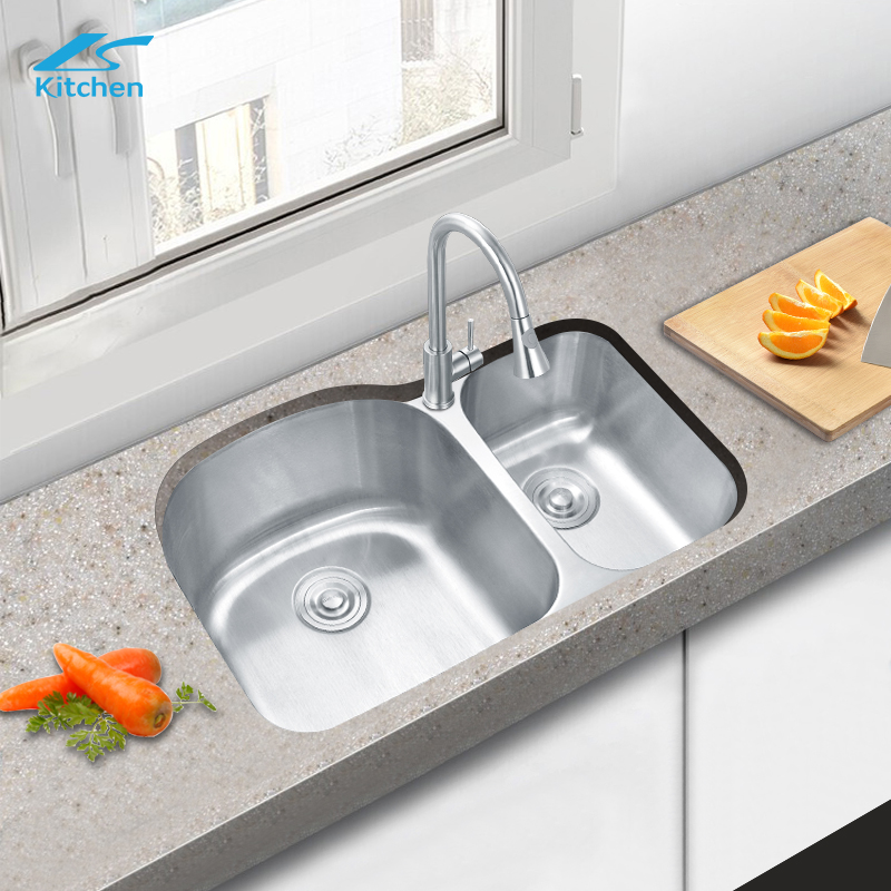 Хит продаж, современный дизайн, двойная раковина LS-8153R из нержавеющей стали, семейная квартира, рабочая комната, кухонная раковина