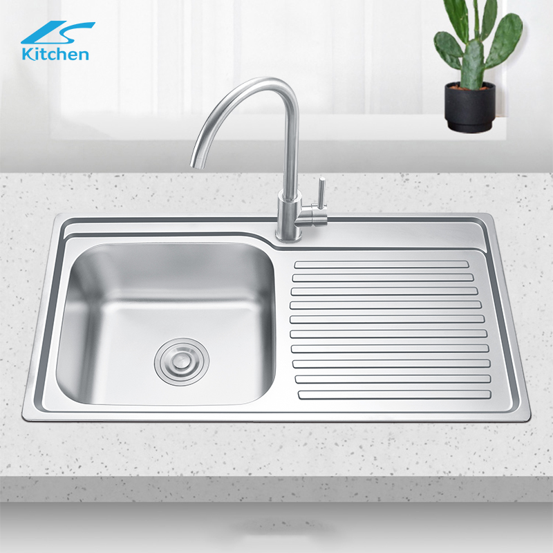 Горячая продажа мойки из нержавеющей стали с одной чашей и пластиной LS-8344 для бытовой кухни