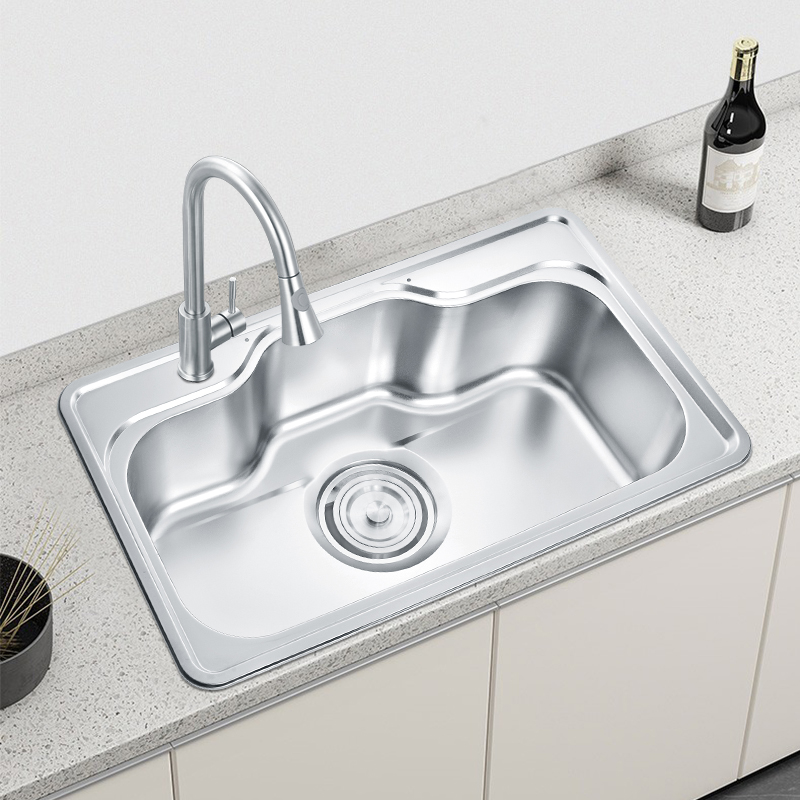 LS-8551 кухонная мойка из нержавеющей стали 201/304, очень глубокая, большого размера, односекционная
