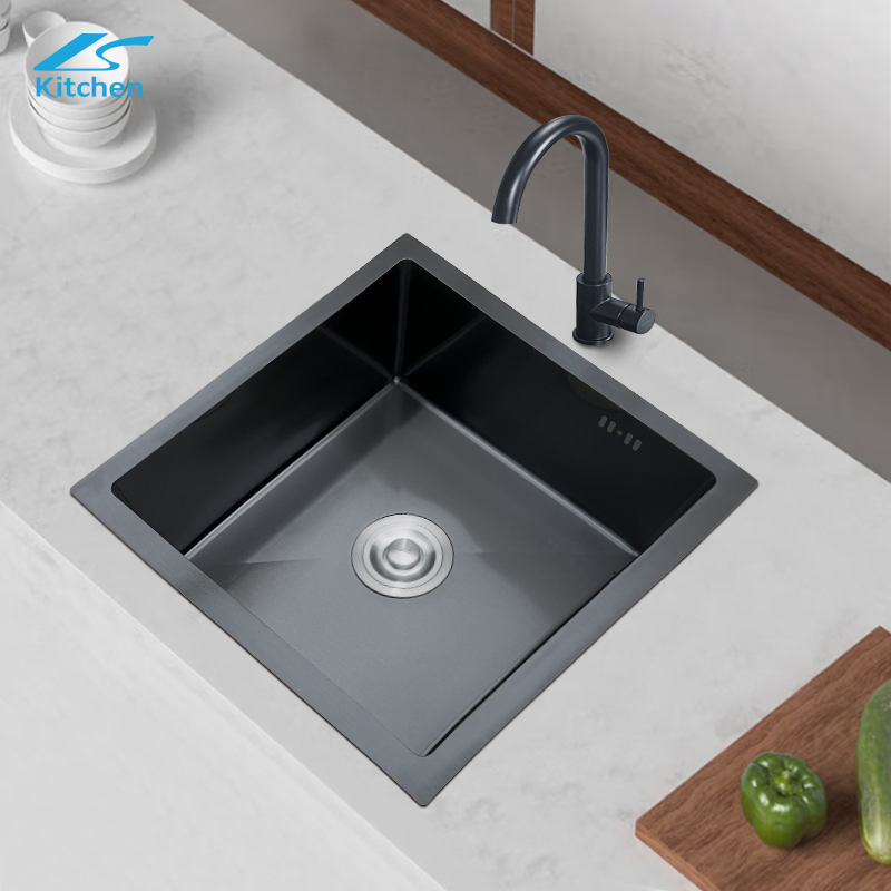 Квадратная черная раковина для умывания nano black из нержавеющей стали LS-MC444 BLA family apartment кухонная раковина