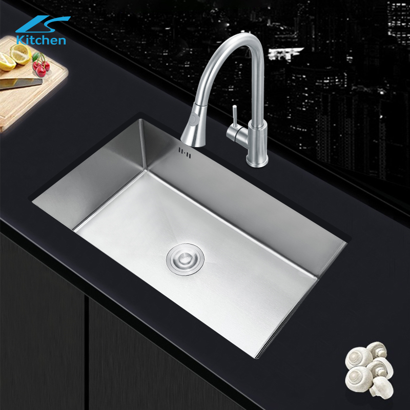 Популярная кухонная мойка для всей семьи в квартире LS-MC7444BLA с матовой антикоррозийной прямоугольной раковиной