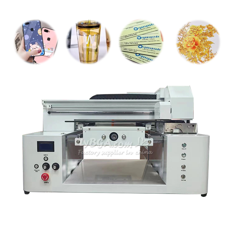 УФ-принтер LY 5060 с двумя печатающими головками, индивидуальный размер печати 500 × 600 мм, цветовая гамма CMYK, одновременная печать белым и цветным чернилами + УФ-лакирование, ламинатор для кристаллических этикеток-UV1033