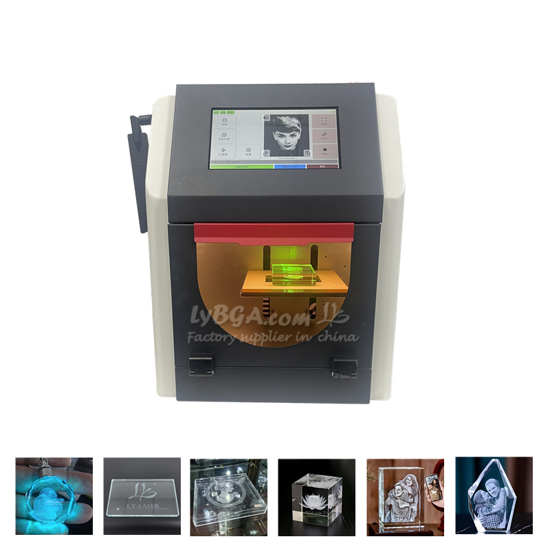 LY Laser настольный портативный станок для внутренней гравировки на стекле и кристалле (2D/3D) закрытого типа с лазером зеленого света длиной волны 532 нм-DBJ3164