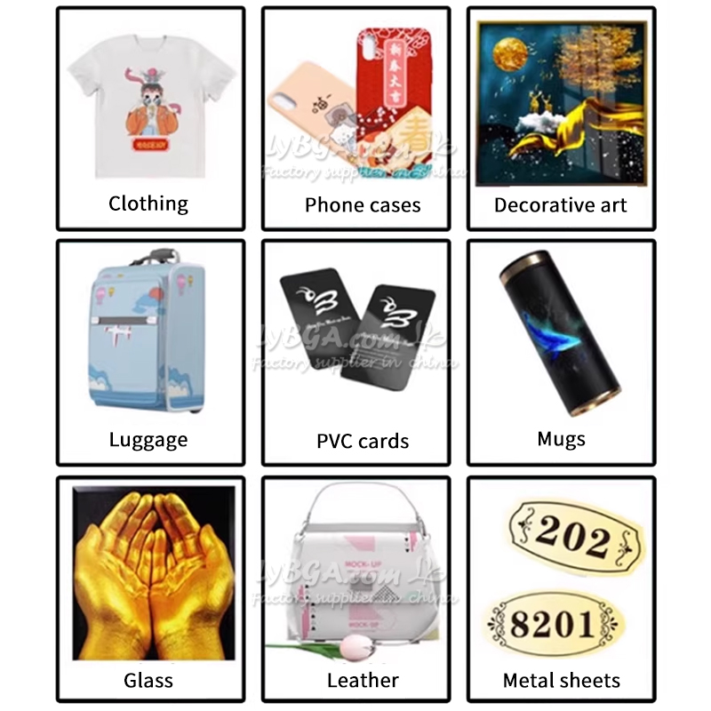 УФ-принтер LY 5060 с двумя печатающими головками, индивидуальный размер печати 500 × 600 мм, цветовая гамма CMYK, одновременная печать белым и цветным чернилами + УФ-лакирование, ламинатор для кристаллических этикеток-UV1033