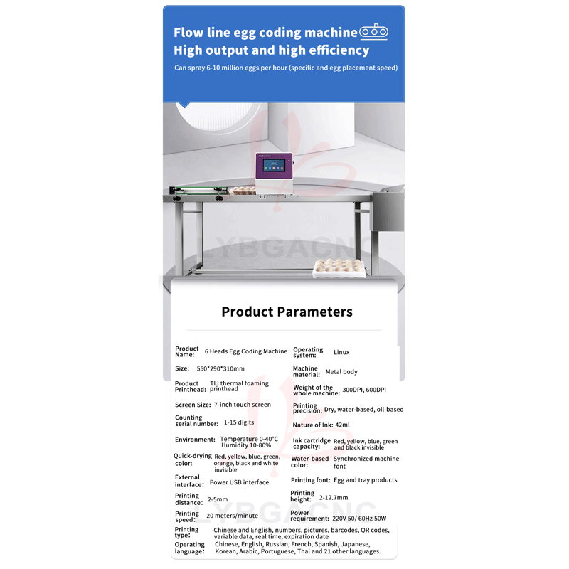 Y-Полностью автоматический специальный струйный принтер для яиц ОК