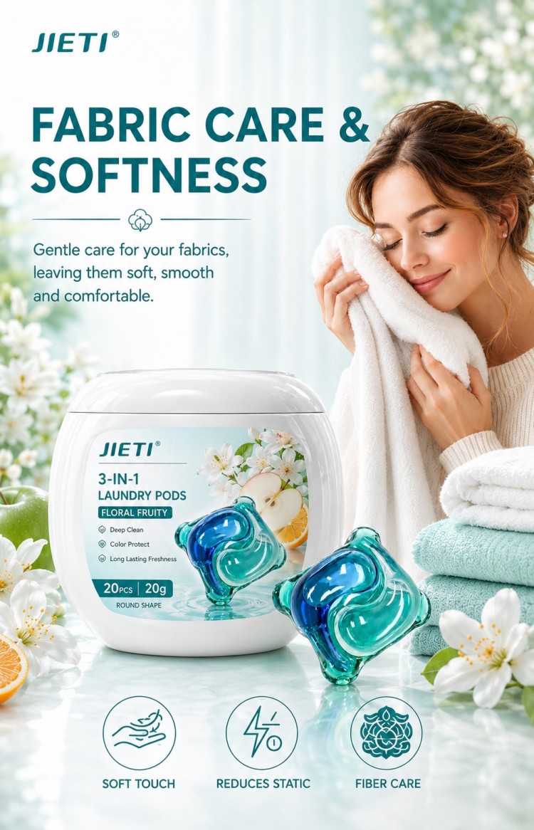 Капсулы для стирки JIETI Floral Fruity 20 г, трехкамерные 952 (2)