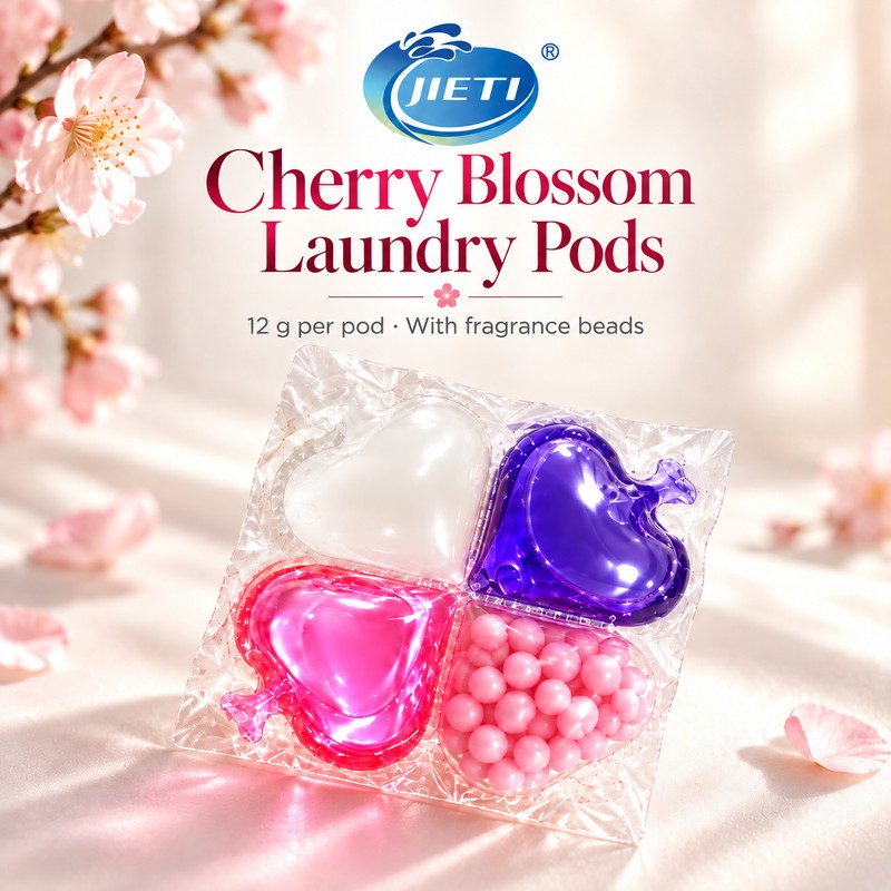 Капсулы для стирки белья JIETI Sakura на четыре отделения