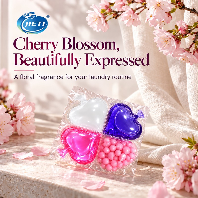 Капсулы для стирки белья JIETI Sakura на четыре отделения