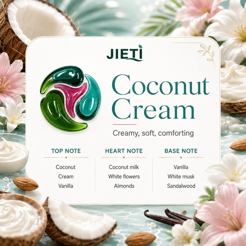 Новые капсулы для стирки JIETI Coconut Cream 4-в-1