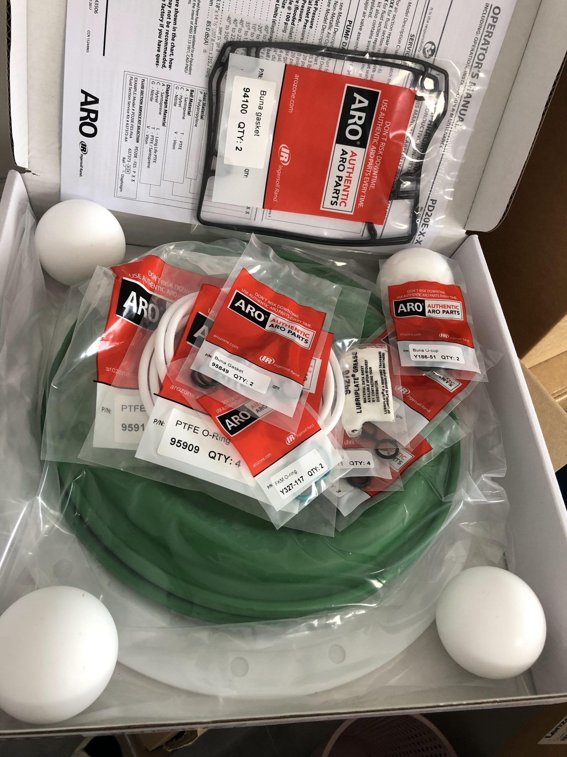 Сервисный комплект ARO 637373-TT для диафрагменных насосов Ingersoll Rand