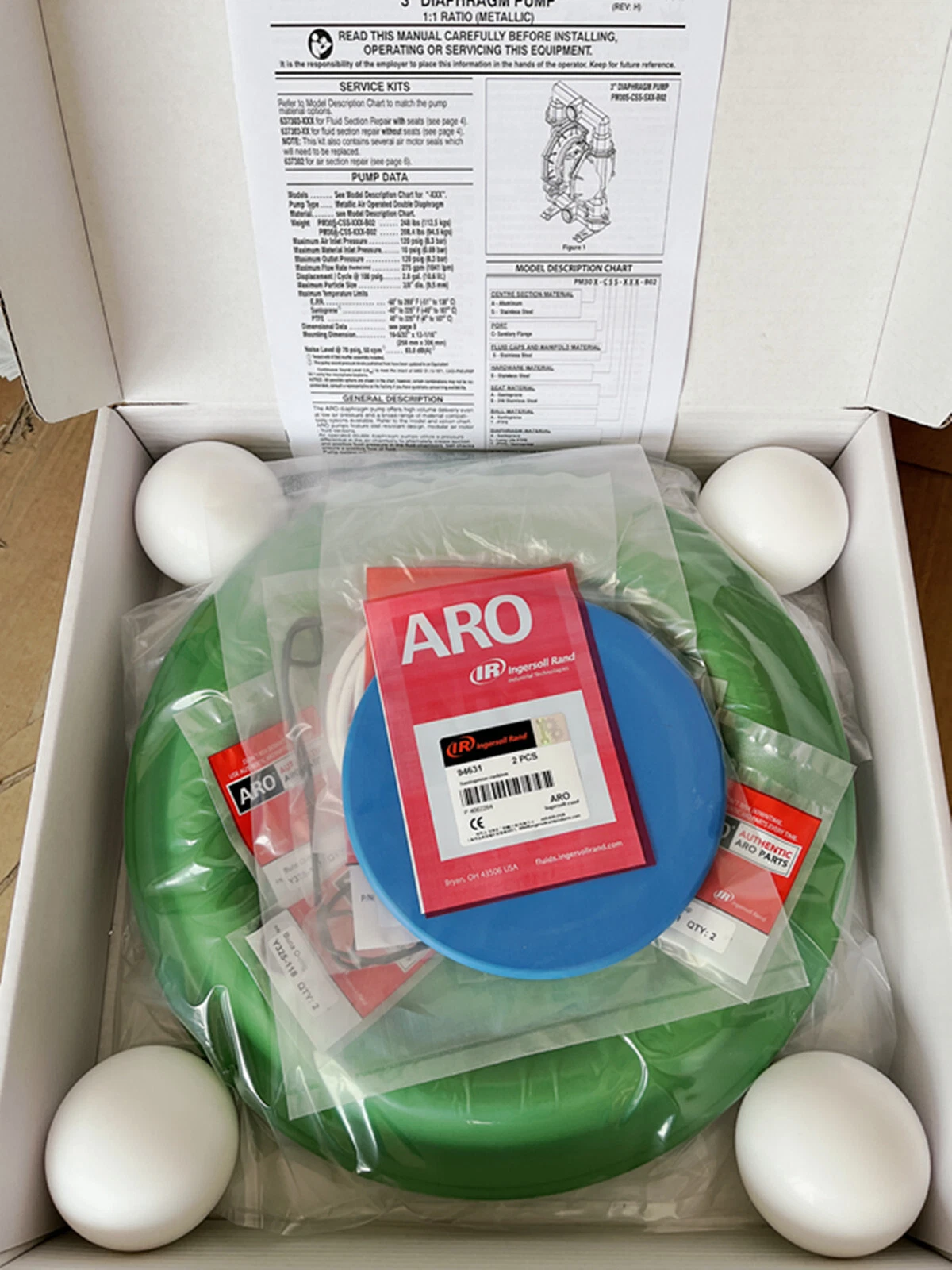 Сервисный комплект ARO 637303-TT для диафрагменных насосов Ingersoll Rand