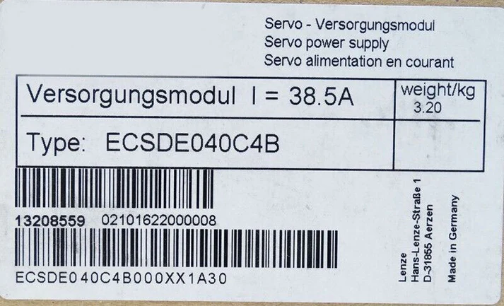 Высокопроизводительный многоосевой сервопривод Lenze ECSDE040C4B.