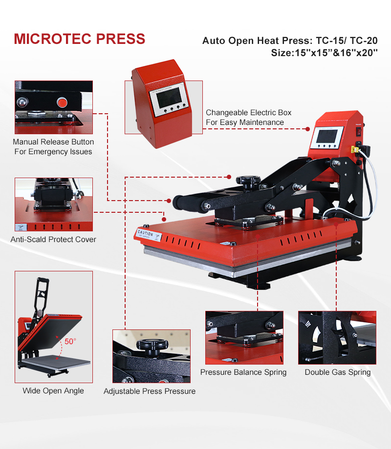 Откройте для себя эффективность с термопрессом Microtec TC-15/20