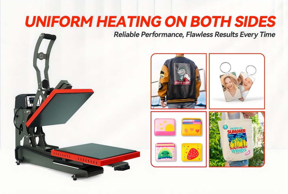 RHP Auto-Open Heat Press с полностью доступной нижней платформой (16″ × 24″) — умный выбор для современных производств POD и декора текстиля
