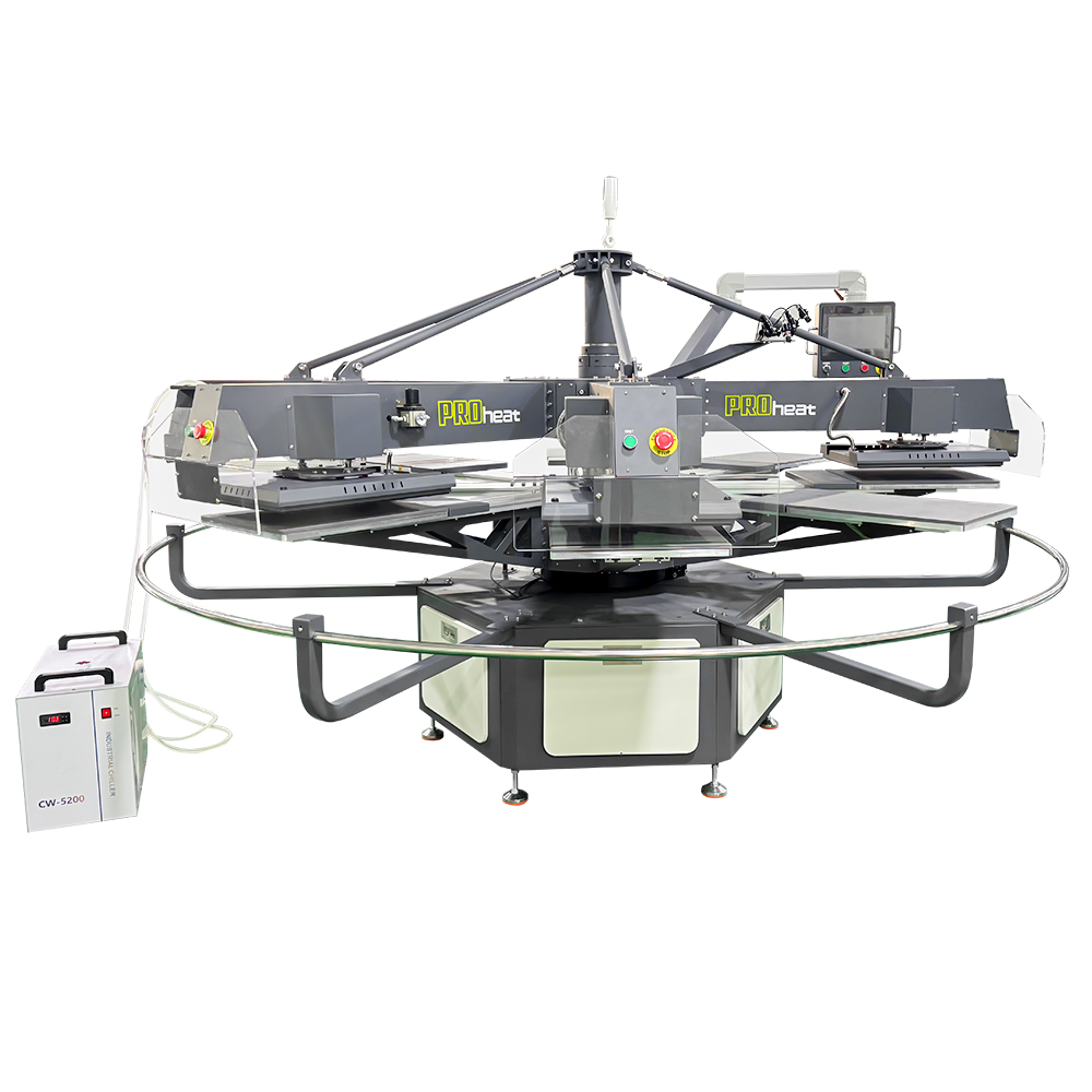 X8 Карусельный термопресс для высокопроизводственного DTF-производства