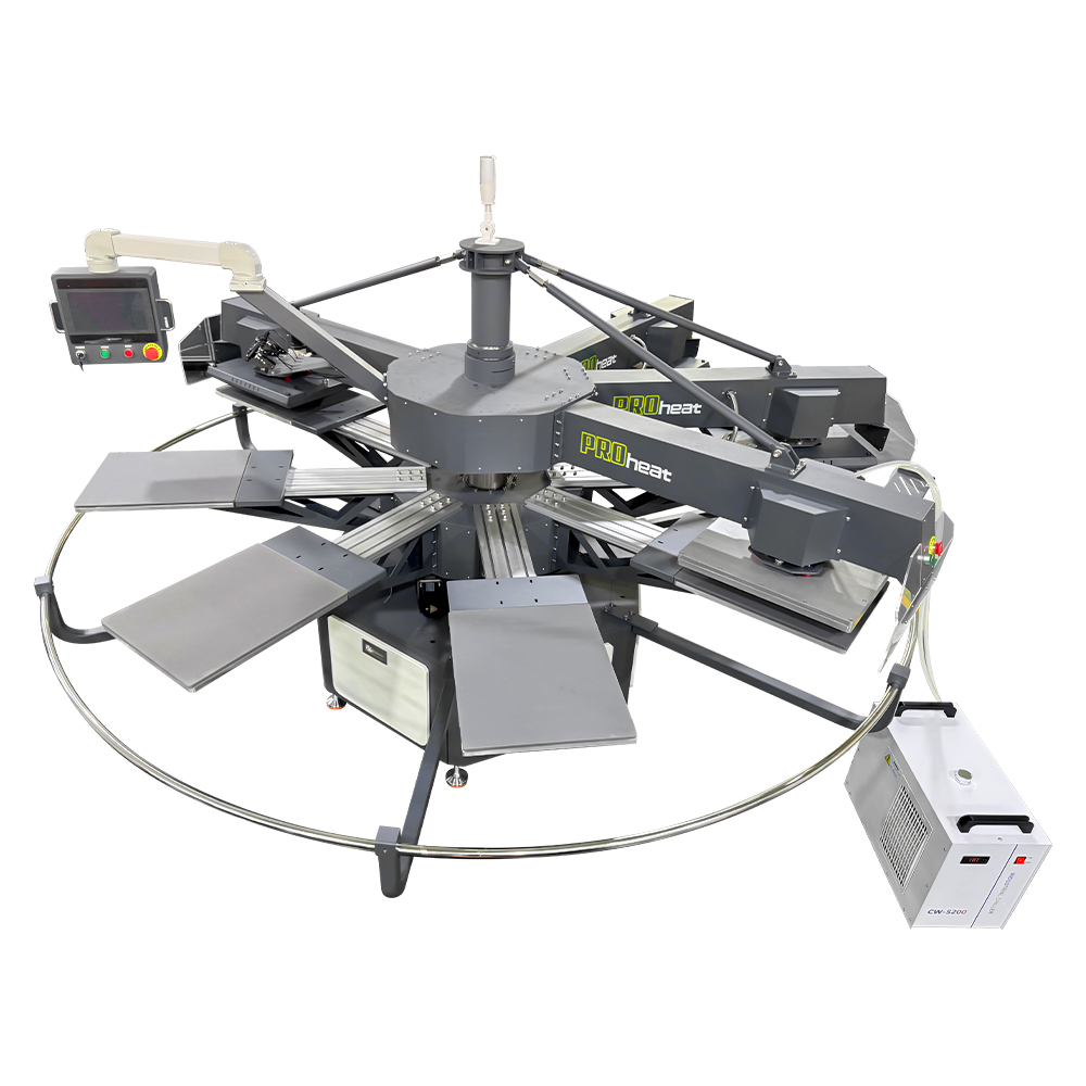 X8 Карусельный термопресс для высокопроизводственного DTF-производства