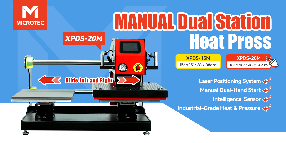 XPDS-20M Manual Dual-Station Heat Press with Pinch-Guard Safety System (1)