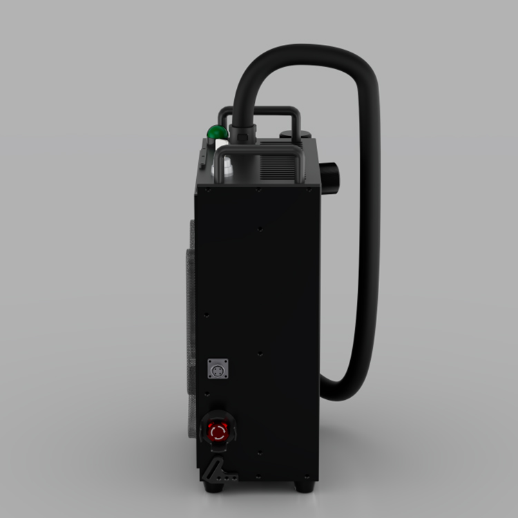 Черный ранцевый лазерный очиститель для удаления ржавчины.