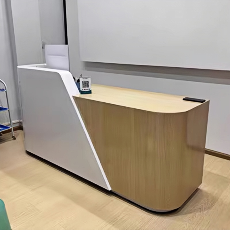 Китай стойка регистрации，Современная простая стойка регистрации с покраской, консультационная стойка регистрации, информационная стойка для коммерческих помещений из материала на основе МДФзавод Поставщик - ООО компания Гуанчжоу Мэйи Мебель
