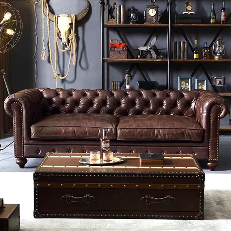 Китай кожаный диван,Высококлассный офисный диван из натуральной кожи, диван для переговоров и совещаний, роскошный диван для приема в стиле ретро для руководителейзавод Поставщик - ООО компания Гуанчжоу Мэйи Мебель