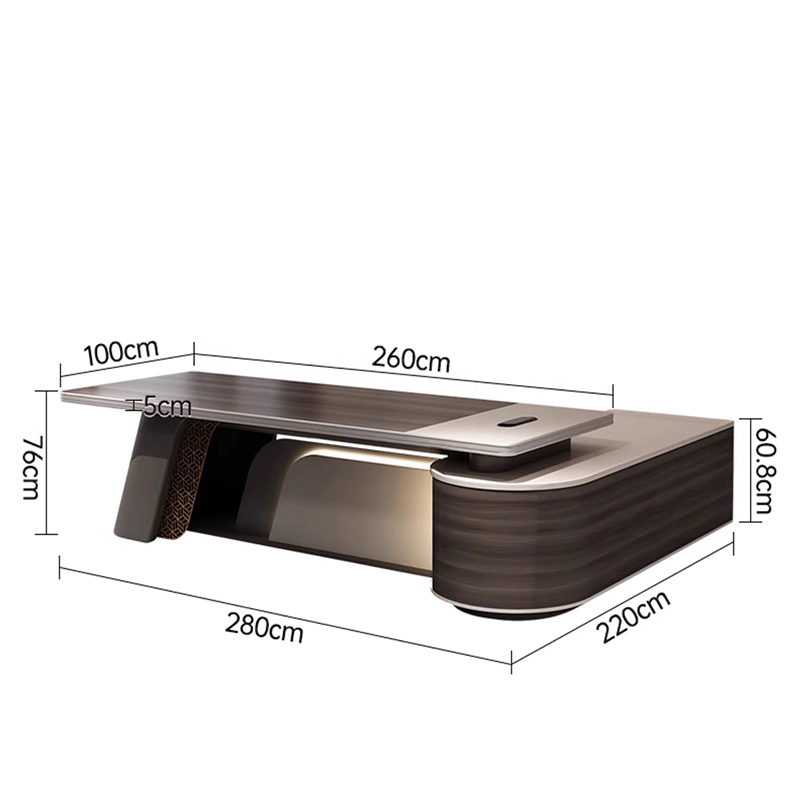 Китай Роскошный стол руководителя | МДФ + технология вакуумной формовки определяют роскошный стиль офиса руководителязавод Поставщик - ООО компания Гуанчжоу Мэйи Мебель