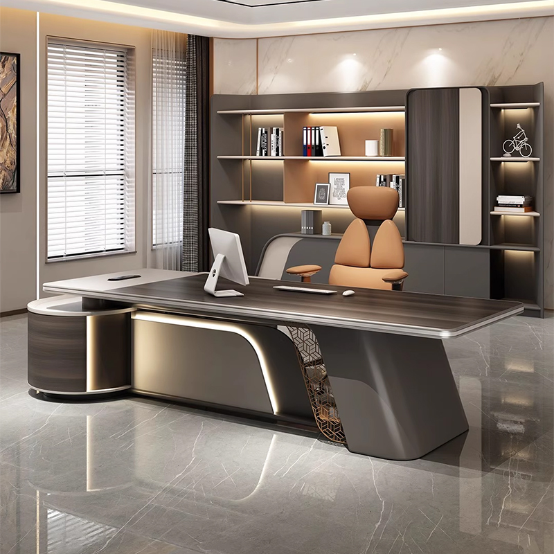 Китай Роскошный стол руководителя | МДФ + технология вакуумной формовки определяют роскошный стиль офиса руководителязавод Поставщик - ООО компания Гуанчжоу Мэйи Мебель