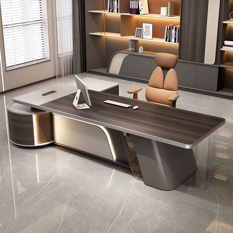 Роскошный стол руководителя | МДФ + технология вакуумной формовки определяют роскошный стиль офиса руководителя