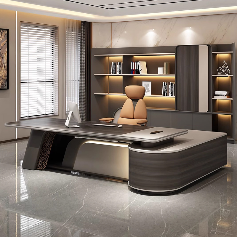 Китай Роскошный стол руководителя | МДФ + технология вакуумной формовки определяют роскошный стиль офиса руководителязавод Поставщик - ООО компания Гуанчжоу Мэйи Мебель