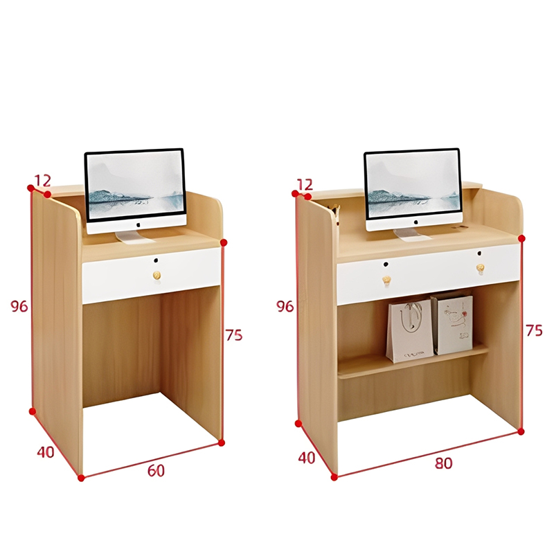 Китай Офисная мебель для ресепшена，Небольшая, минималистская стойка регистрации, деревянный столик из МДФ, мини-стойка регистрации с дизайнерской подсветкой.завод Поставщик - ООО компания Гуанчжоу Мэйи Мебель