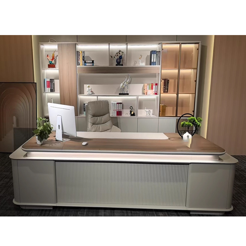 Китай Элитный офисный стол руководителя с подсветкой из высокотемпературной эмализавод Поставщик - ООО компания Гуанчжоу Мэйи Мебель