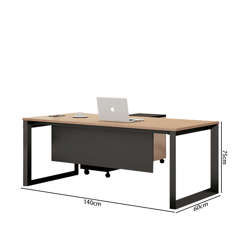 Ультраминималистичный офисный стол из комбинации стали и дерева.