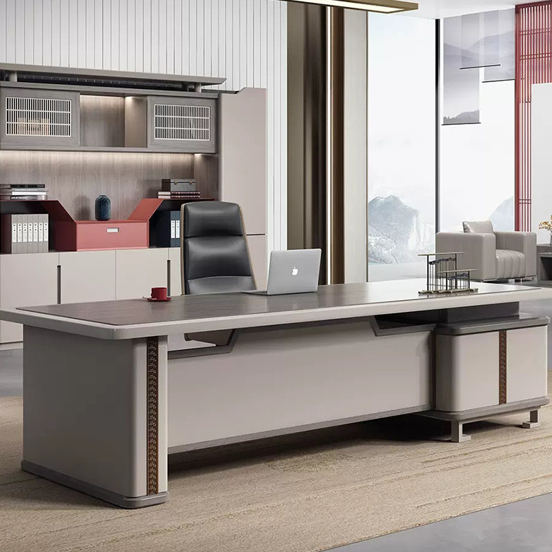 Китай Новый китайский стиль светлый роскошный стол генерального директора | Демонстрирует ауру лидерствазавод Поставщик - ООО компания Гуанчжоу Мэйи Мебель