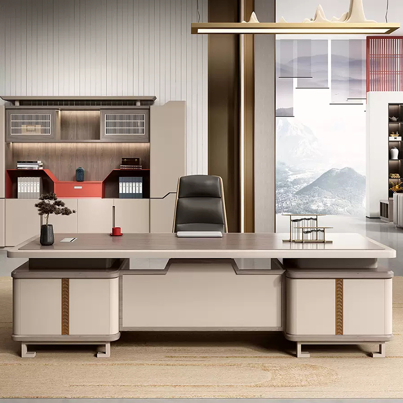 Китай Новый китайский стиль светлый роскошный стол генерального директора | Демонстрирует ауру лидерствазавод Поставщик - ООО компания Гуанчжоу Мэйи Мебель