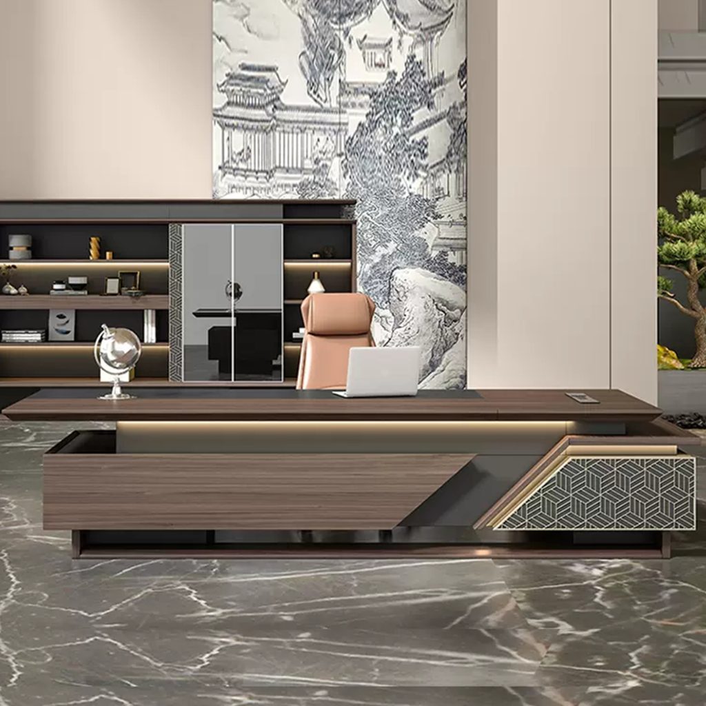 Китай Новый легкий и роскошный офисный стол в китайском стиле для руководителя | Комплект из стола и стула.завод Поставщик - ООО компания Гуанчжоу Мэйи Мебель