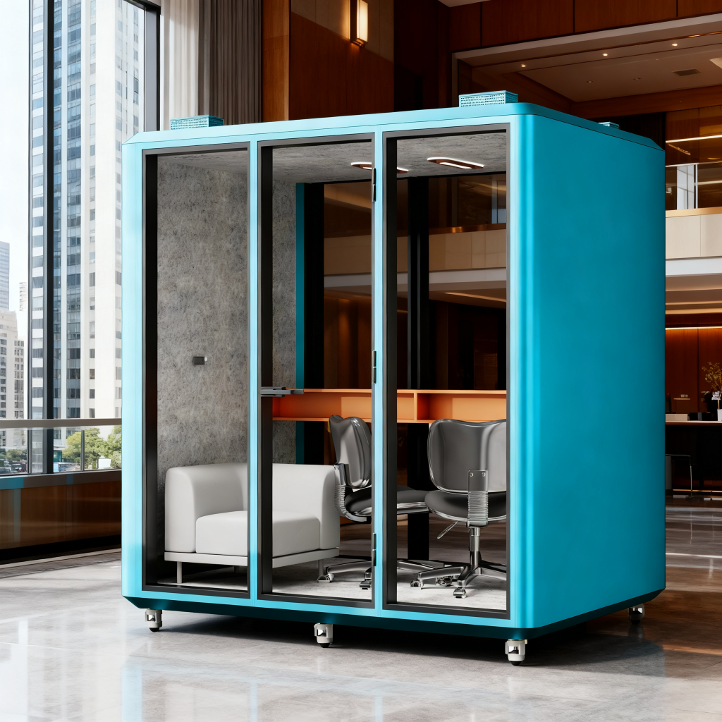 Китай Бесшумный шкаф для офиса на 4 человека — приватная звукоизолированная капсулазавод Поставщик - ООО компания Гуанчжоу Мэйи Мебель