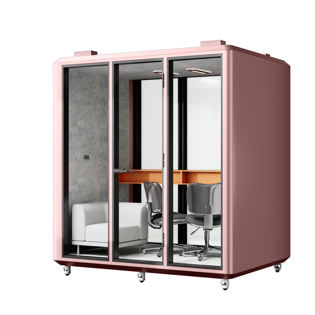 Китай Бесшумный шкаф для офиса на 4 человека — приватная звукоизолированная капсулазавод Поставщик - ООО компания Гуанчжоу Мэйи Мебель