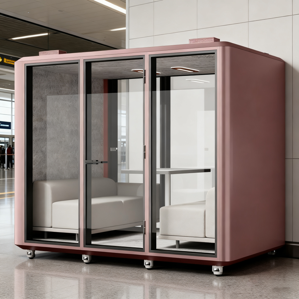 Китай Бесшумный шкаф 4-местный — мобильная переговорная капсула с отличной звукоизоляциейзавод Поставщик - ООО компания Гуанчжоу Мэйи Мебель