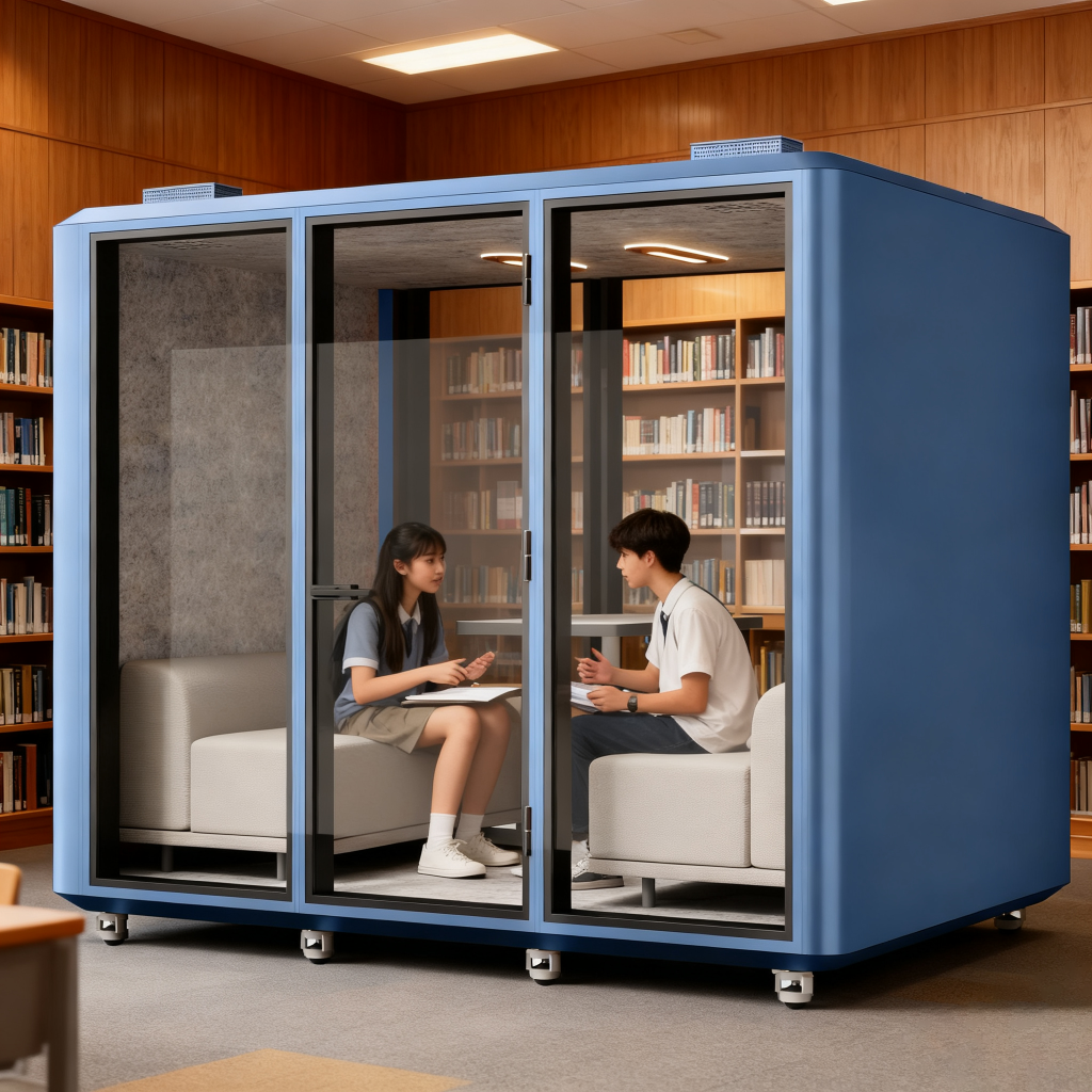 Китай Бесшумный шкаф 4-местный — мобильная переговорная капсула с отличной звукоизоляциейзавод Поставщик - ООО компания Гуанчжоу Мэйи Мебель