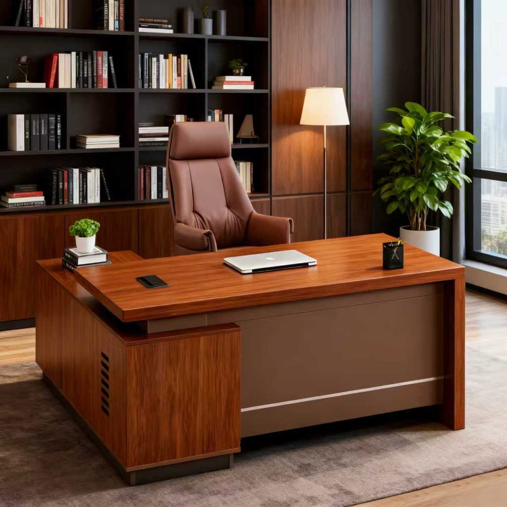 Китай Исполнительский офисный стол для менеджера — большой рабочий стол с устойчивой конструкцией и стильным деревянным покрытиемзавод Поставщик - ООО компания Гуанчжоу Мэйи Мебель