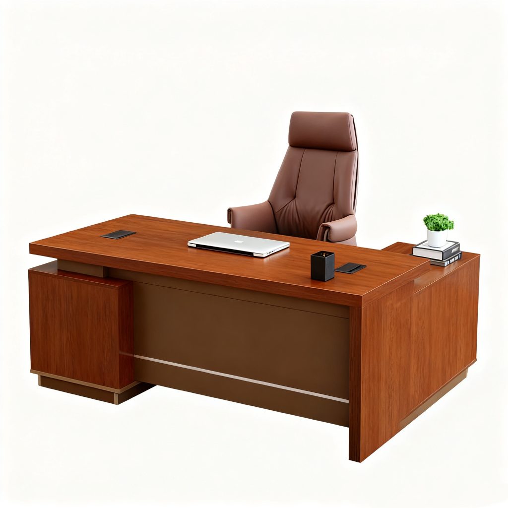 Китай Исполнительский офисный стол для менеджера — большой рабочий стол с устойчивой конструкцией и стильным деревянным покрытиемзавод Поставщик - ООО компания Гуанчжоу Мэйи Мебель