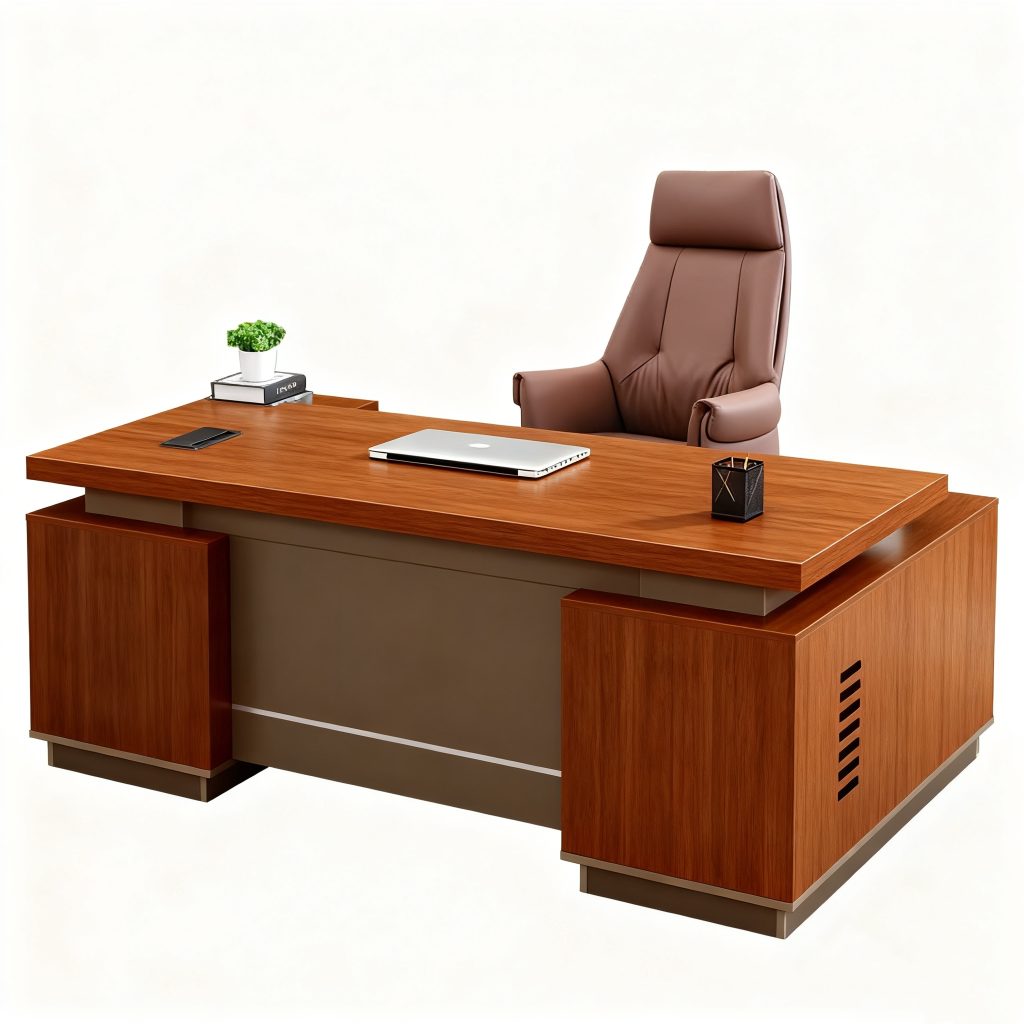 Китай Исполнительский офисный стол для менеджера — большой рабочий стол с устойчивой конструкцией и стильным деревянным покрытиемзавод Поставщик - ООО компания Гуанчжоу Мэйи Мебель