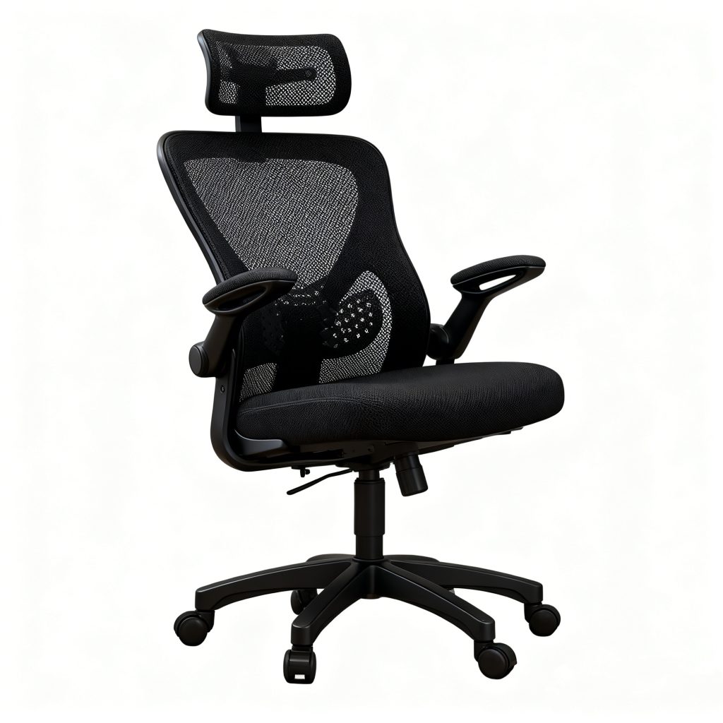 Китай Эргономический офисный стул с сетчатой спинкой и подушкой для шеи — регулируемый компьютерный стул с поддержкой поясницы и ручкамизавод Поставщик - ООО компания Гуанчжоу Мэйи Мебель
