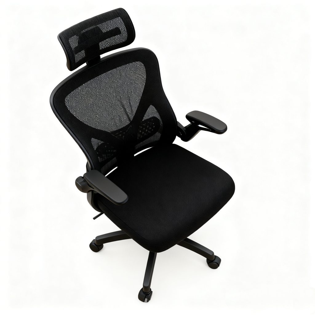 Китай Эргономический офисный стул с сетчатой спинкой и подушкой для шеи — регулируемый компьютерный стул с поддержкой поясницы и ручкамизавод Поставщик - ООО компания Гуанчжоу Мэйи Мебель