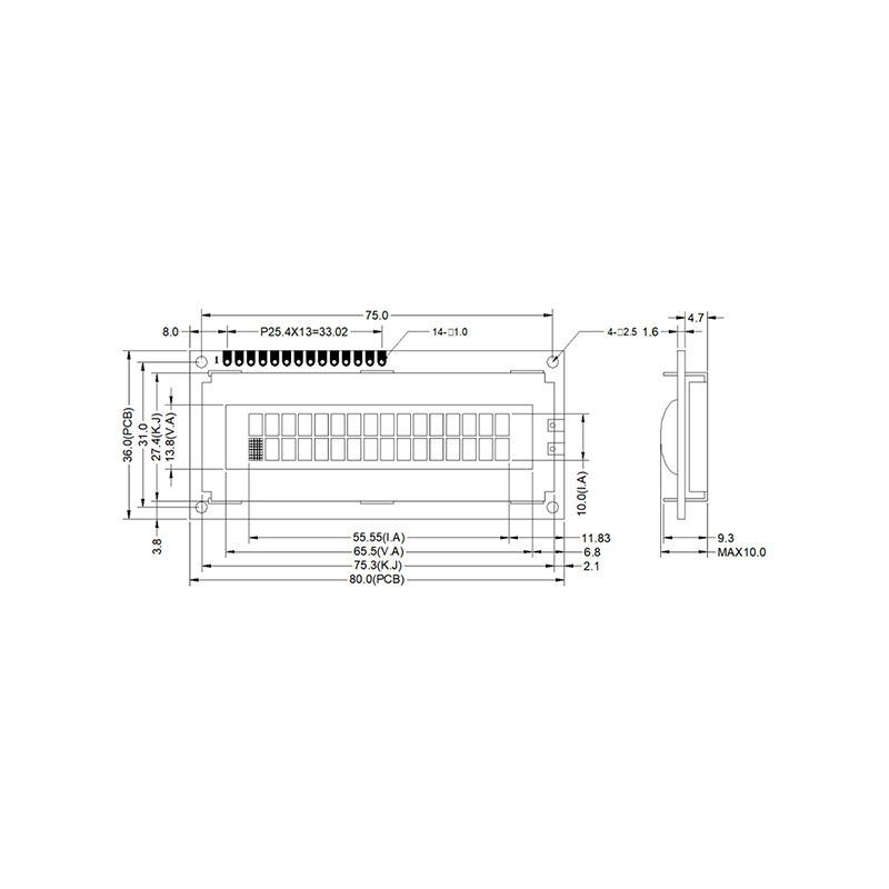 EDM1602-01/Точечно-матричный дисплей 5×7/ЖКИ со светодиодной подсветкой/Параллельный ЖКИ/COB модуль ЖКИ