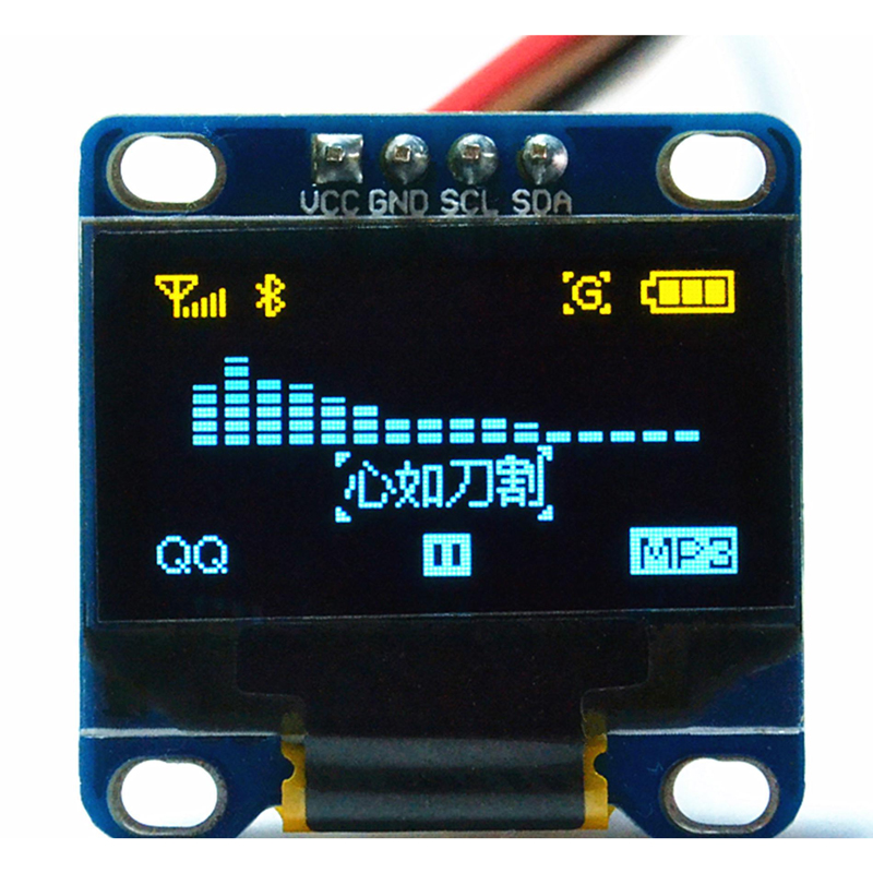0,96-дюймовый OLED-дисплей с высокой яркостью и разрешением 128*64.