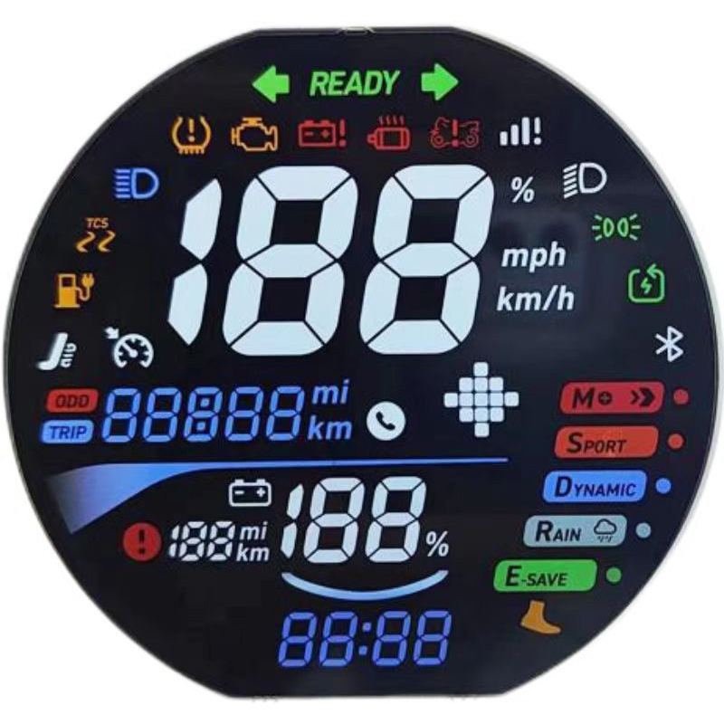 Цветная пленка LCD сегмента кода экрана цвета эффект, может сделать градиент цвета, низкое энергопотребление, представить эффект TFT, может сделать специальную форму