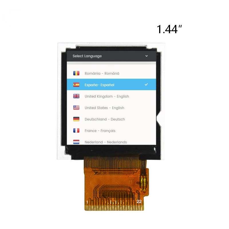 1.44-дюймовый TFT-дисплей / Разрешение 128×128 / Малый TFT / Интерфейс 8-битный MCU / TN TFT