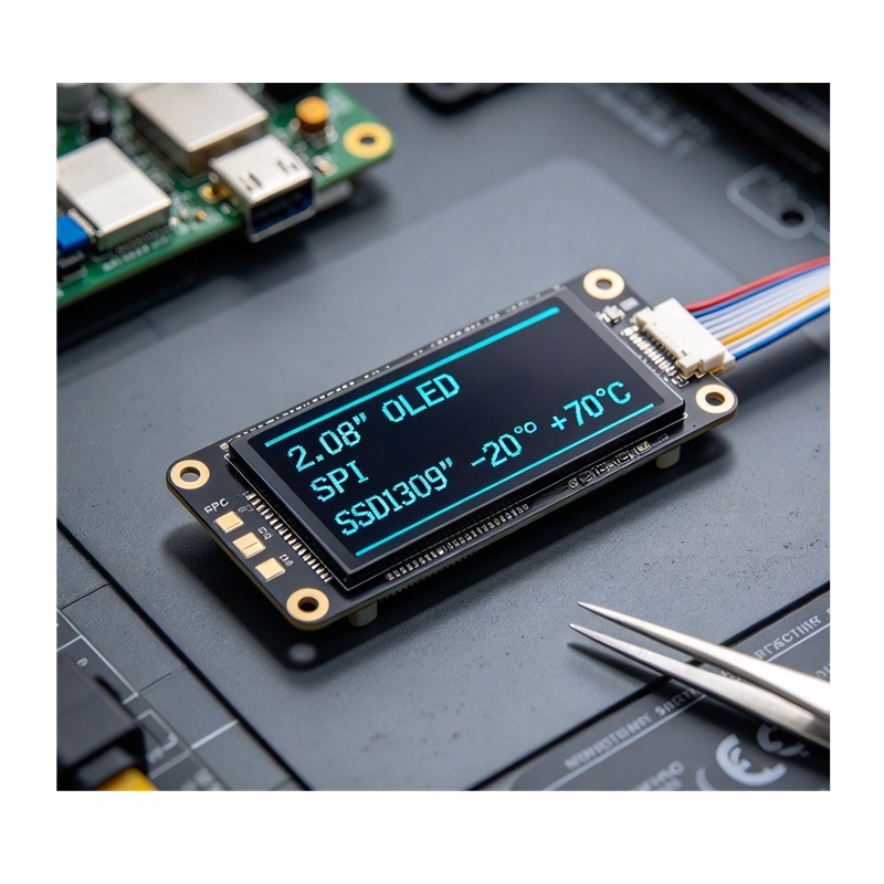 2,08-дюймовый OLED-дисплей 256×64 | Монохромный | Интерфейс SPI | Широкий температурный диапазон | EDOL208-25664J-H24