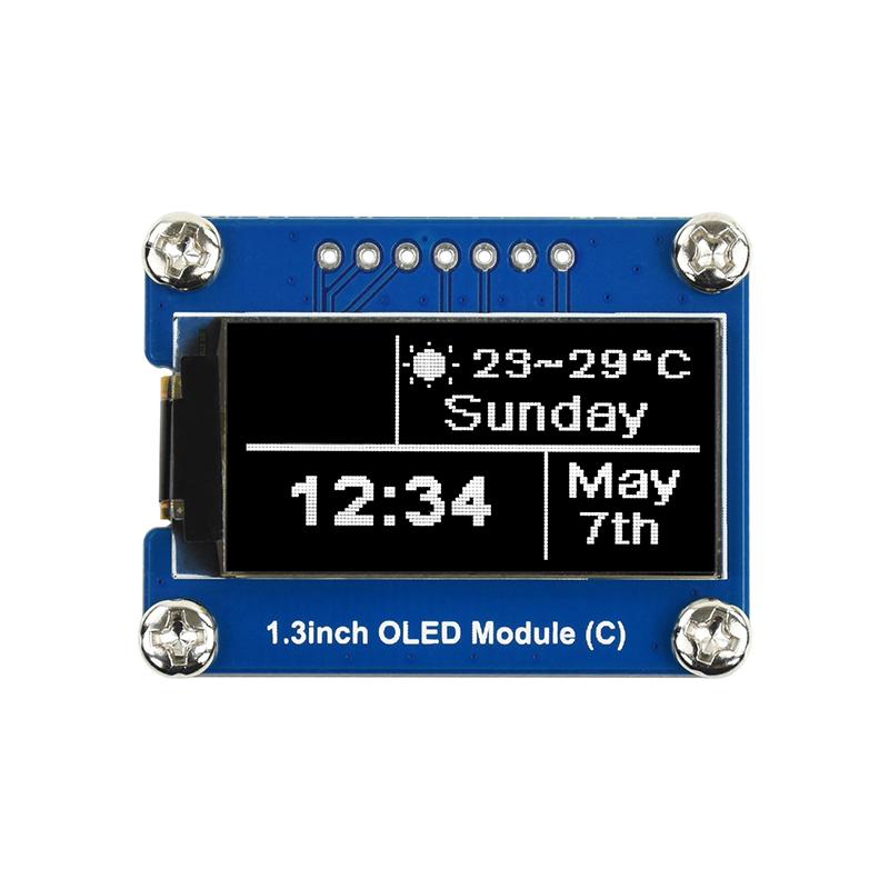 1.3-дюймовый OLED-дисплей / Разрешение 12864 / Интерфейс SPI или I2C / Высокая контрастность