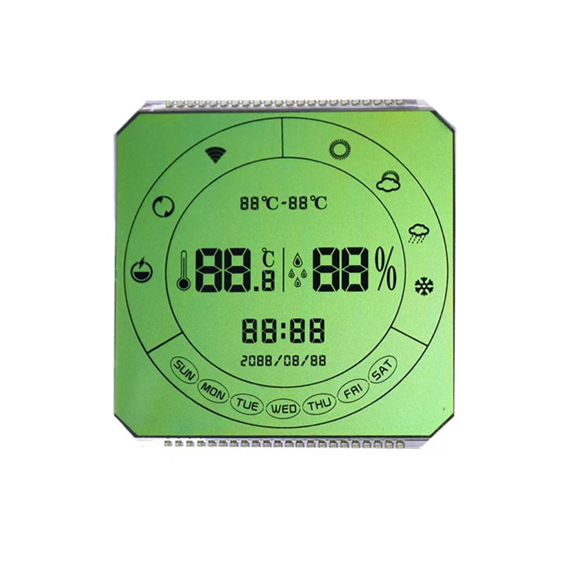 ЖК-дисплеи нестандартной формы / Сегментные ЖК-дисплеи круглой формы / Многоцветные ЖК-дисплеи с трафаретной печатью / ЖК-дисплеи со сложной геометрией